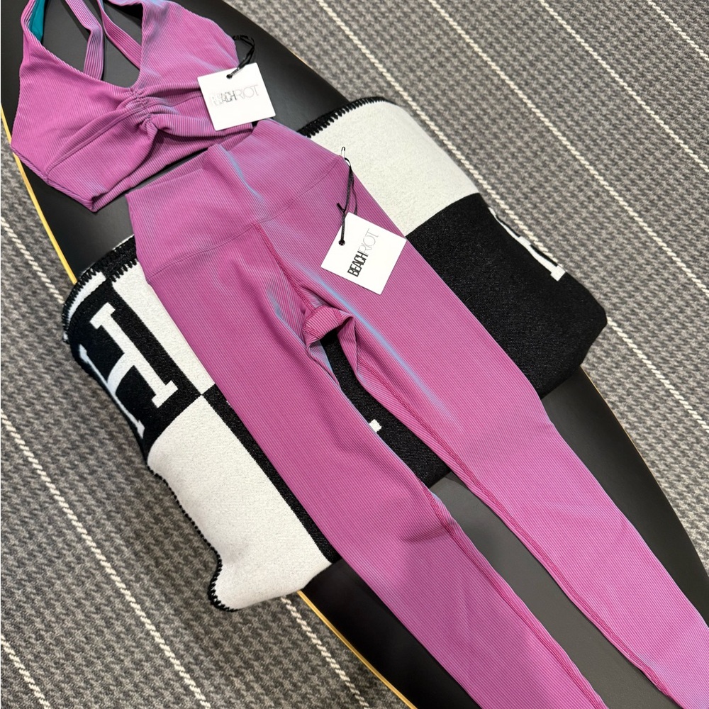 Beach Riot Mauve Activewear Set TAYLER 7/8 LEGGING SORBET TWO TONE SET